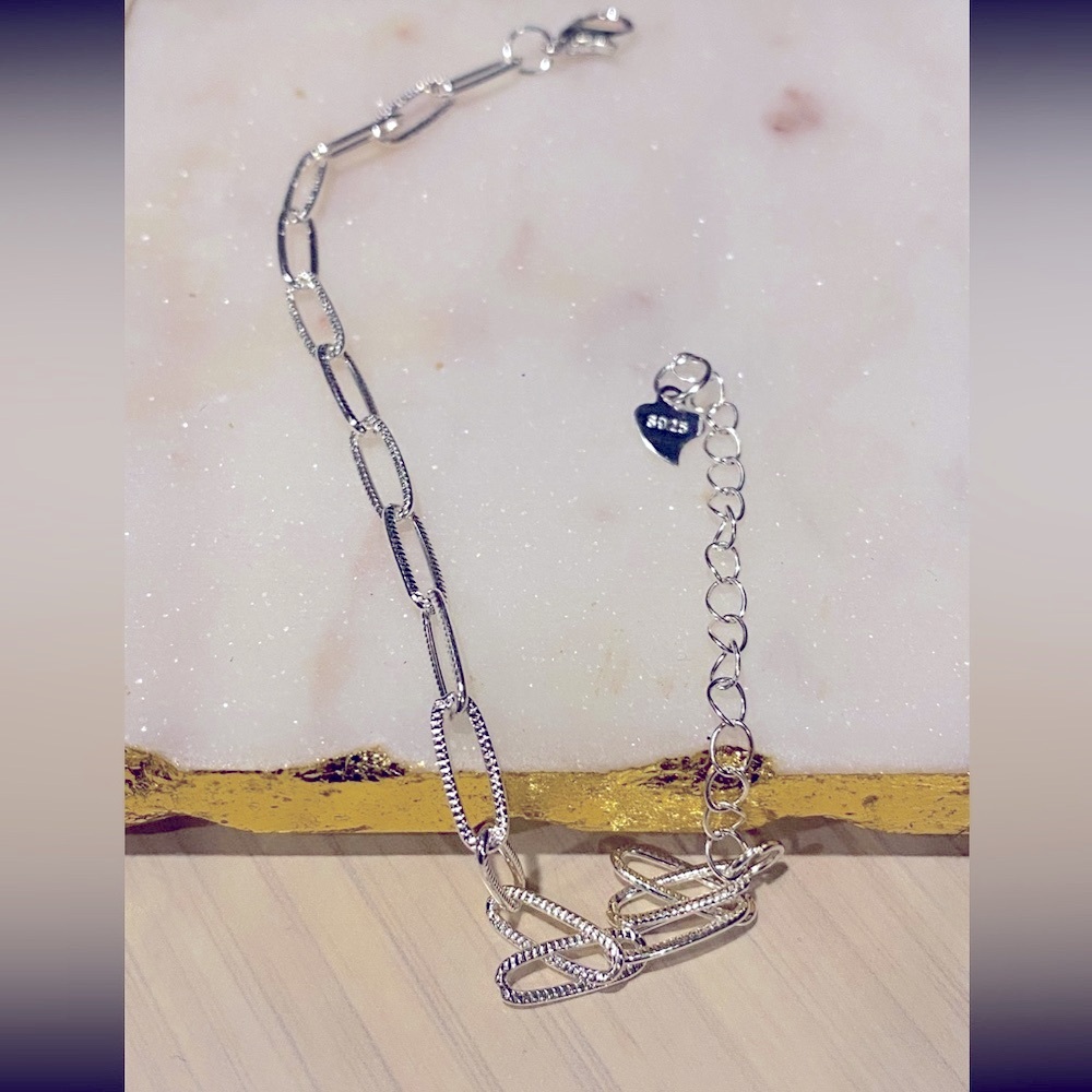 BN 925 Stamped Sterling Silver Chain Bracelet with lobster clasp closure - Picture 5 of 8